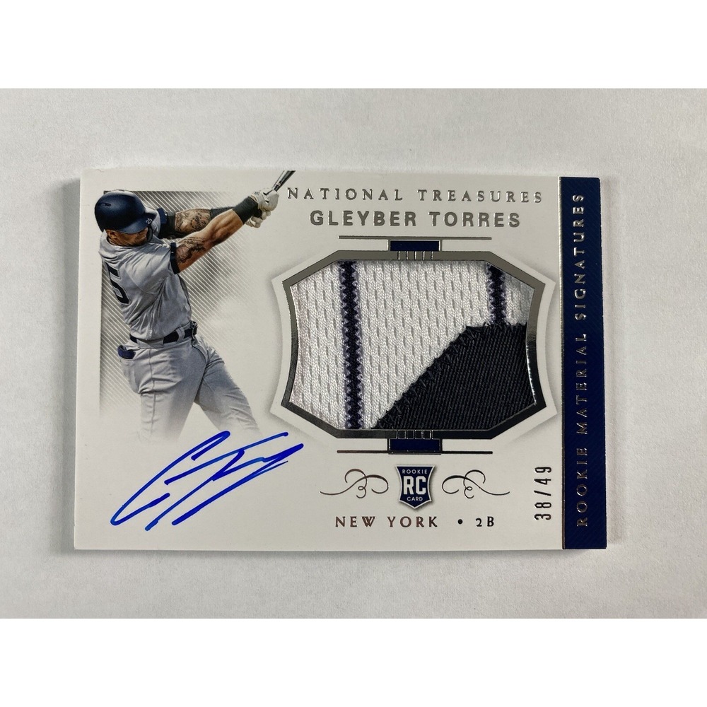 Gleyber Torres Rookie Card 2018 National Treasures Auto Patch 38/49 RPA Yankees